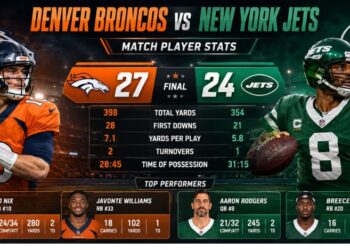 Denver Broncos vs New York Jets Player Stats